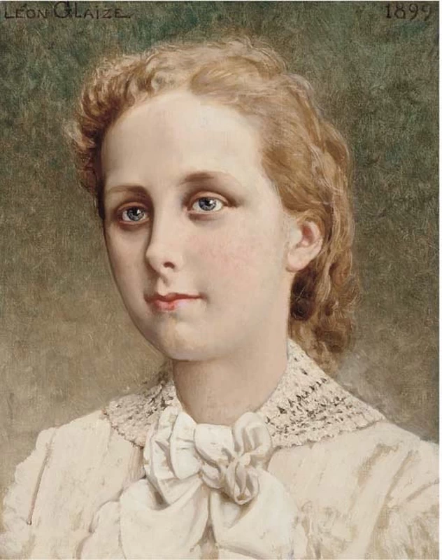 Ritratto di fanciulla, a mezzo busto, in camicia bianca